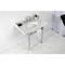 Kingston Brass 36 Carrara Marble Console Sink with Stainless Steel Legs, Marble WhitePolished Chrome LMS36MOQ1 - alternate 2